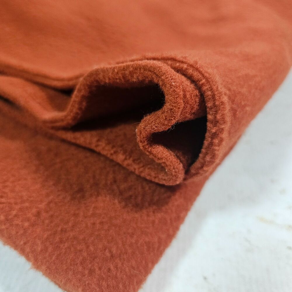 Burnt Orange Fleece Fabric 36 x 66 Solid Sewing Craft Blanket Remnant